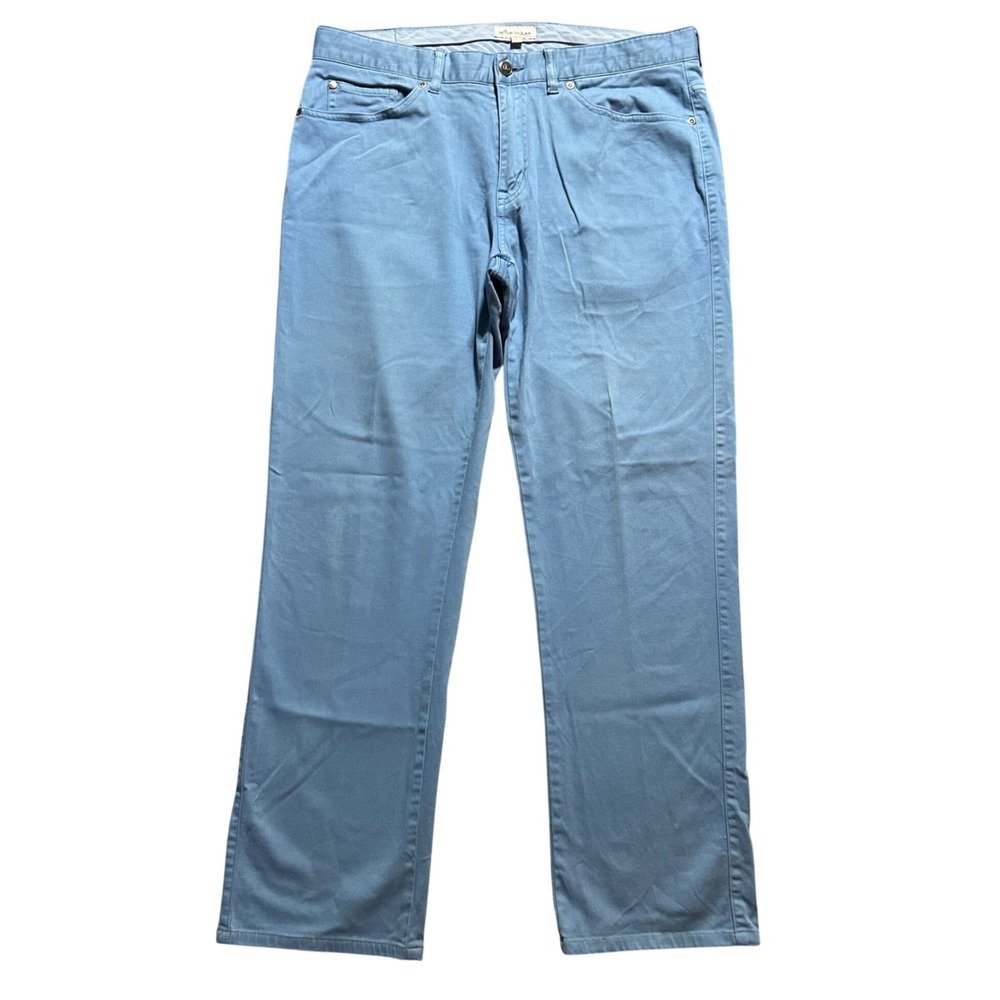 Peter Millar Pants Mens 34 (Fits 35x29) Blue Cotton Modal Stretch Straight